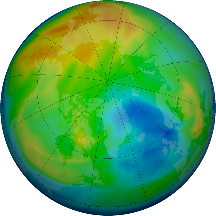 Arctic ozone map for 18 December 2005